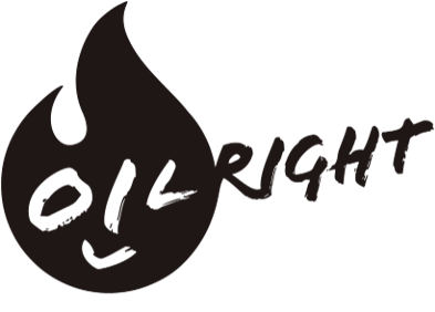 Logo-ul OilRight SRL, reprezentând o flacără stilizată cu un zâmbet.
